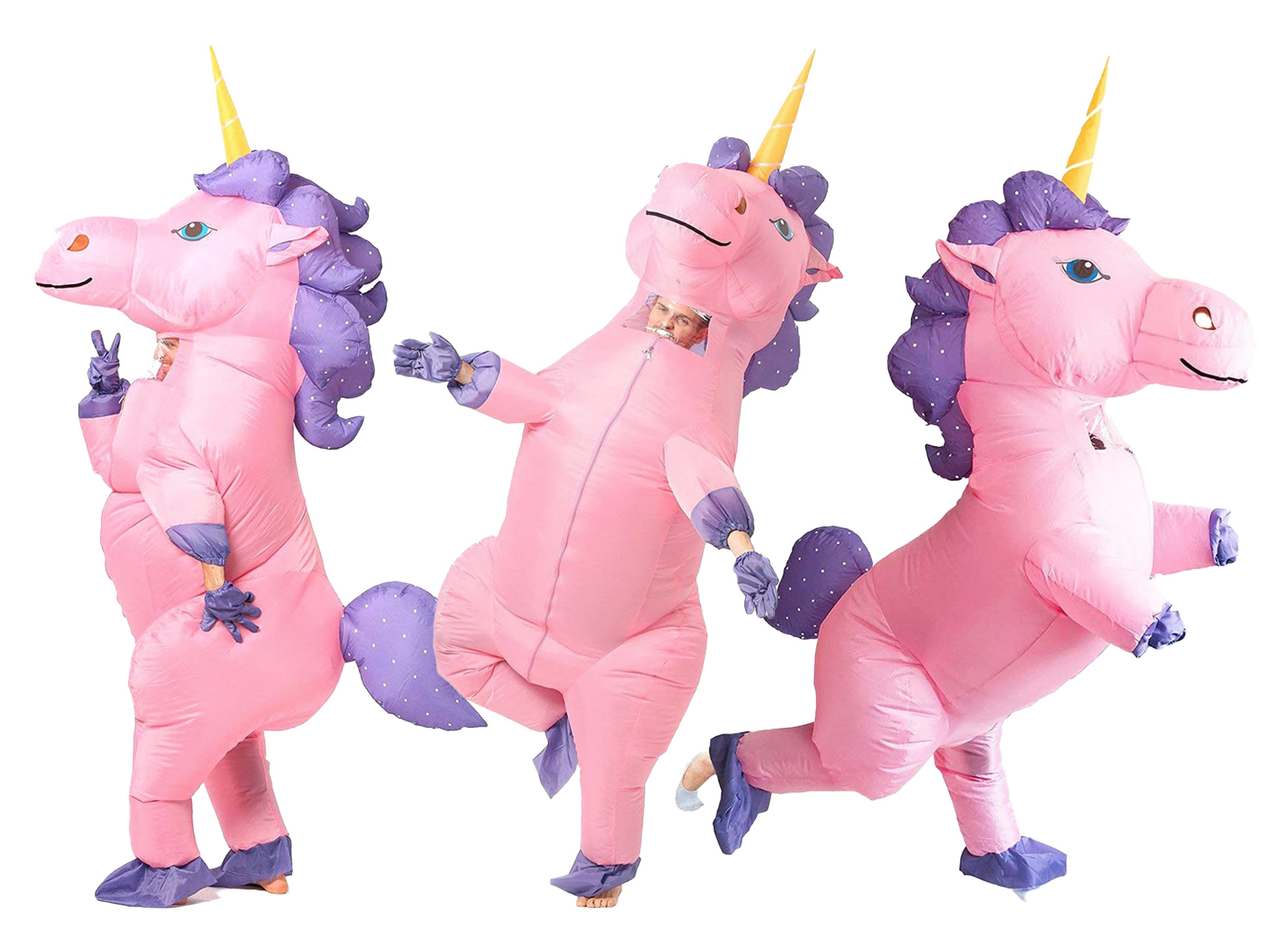 Uppblåsbar enhörningsdräkt